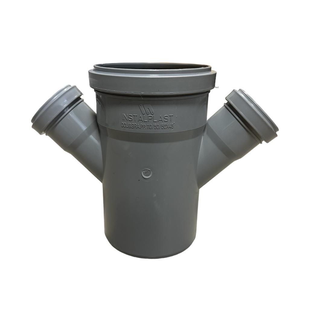 Внутрішня каналізація INSTALPLAST Хрест каналізаційний Ø110/50/50/45°