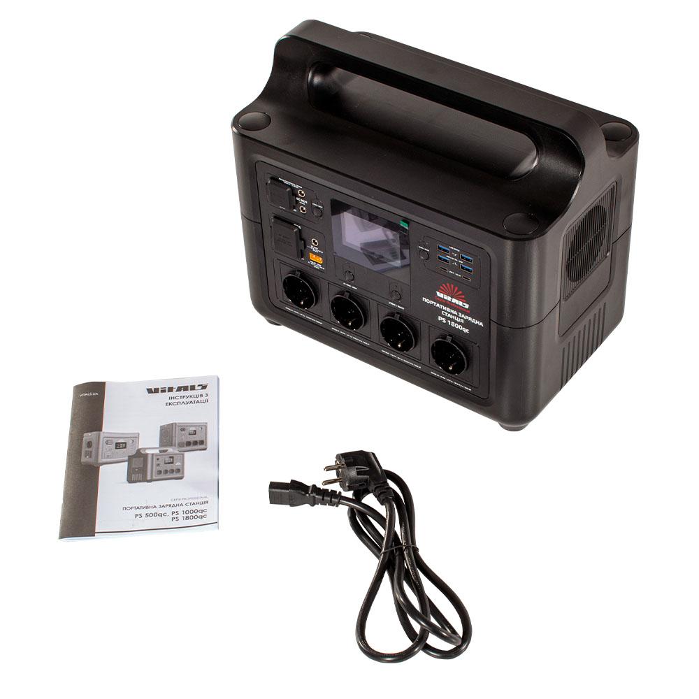 Портативные зарядные станции VITALS Professional PS 1800qc Портативная зарядная станция 220В 1800Вт. (1536Вт-год) LiFePO4