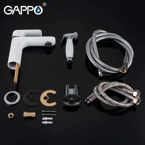 Змішувачі для умивальника GAPPO G1048-1 (NOAR) Змішувач для умивальника з лійкою біде (біл.хром)