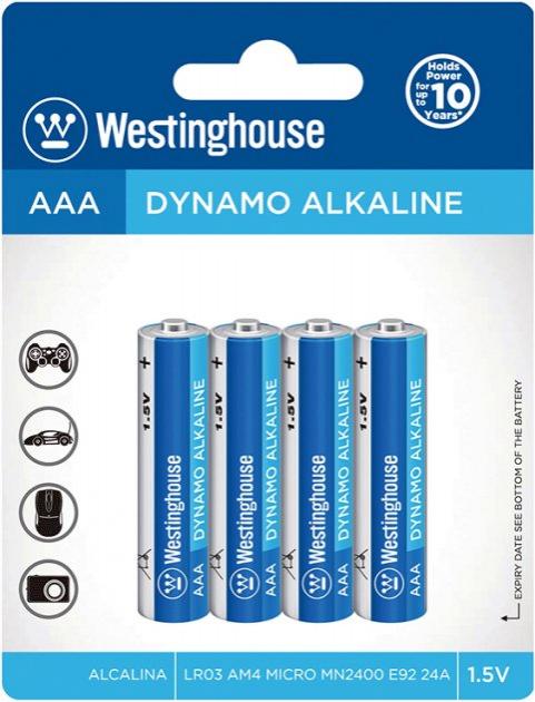 Батарейки WESTINGHOUSE AAA/LR3 1,5V ALKALINE (уп./4шт.)