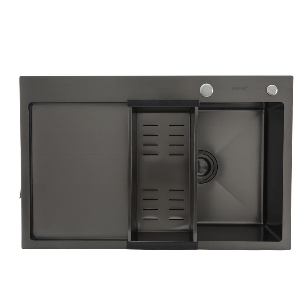 Мойки из нержавейки GAPPO GS7850-6L Кухонна мийка накладна 780x500мм. (нержавіюча сталь 0,8мм., з PVD покриттям)