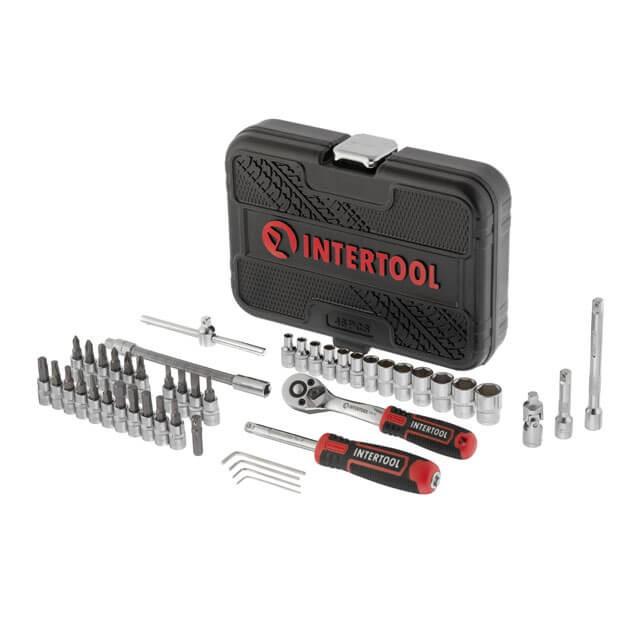 Наборы инструментов INTERTOOL Набор инструментов 46 ед. STORM, 1/4, Сr-V ET-8046