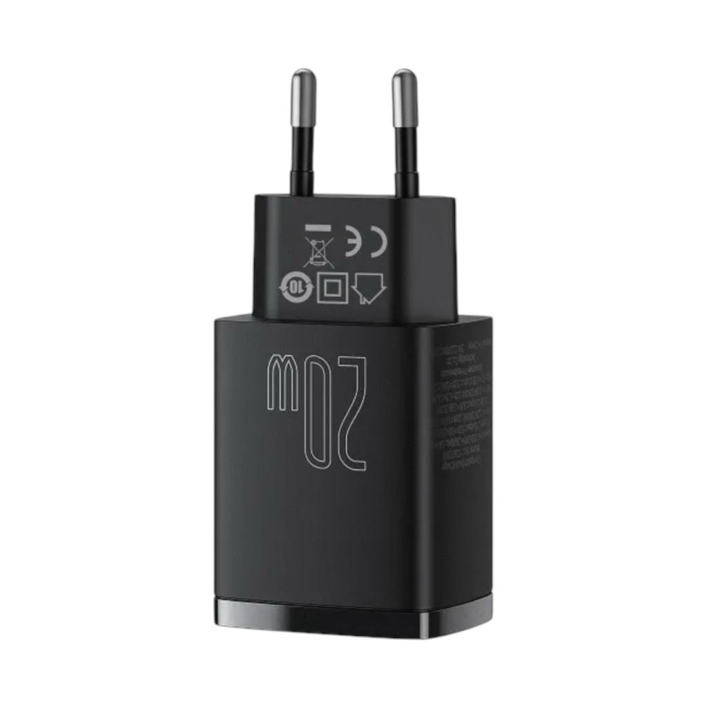 Зарядні пристрої для телефонів Baseus Зарядний пристрій Compact Quik Charger U+C 20W EU Black CCXJ-B01