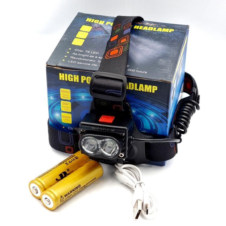 Фонари налобные X-Balog Фонарь налобный 2*18650, micro USB BL-2125-2T6