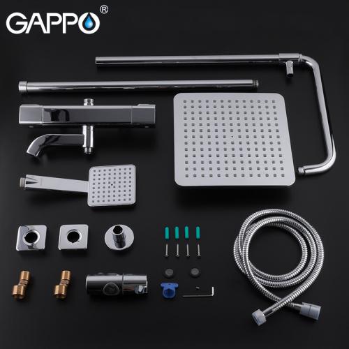 Душевые системы GAPPO G2491 душ. система с термостатом лат. корп. 3х функ.