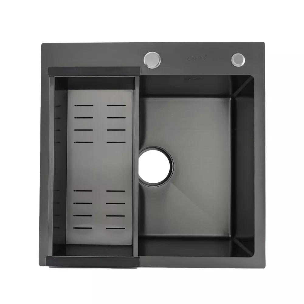Мойки из нержавейки GAPPO GS5050-6 Кухонна мийка накладна 500x500мм. (нержавіюча сталь 0,8мм., з PVD покриттям)
