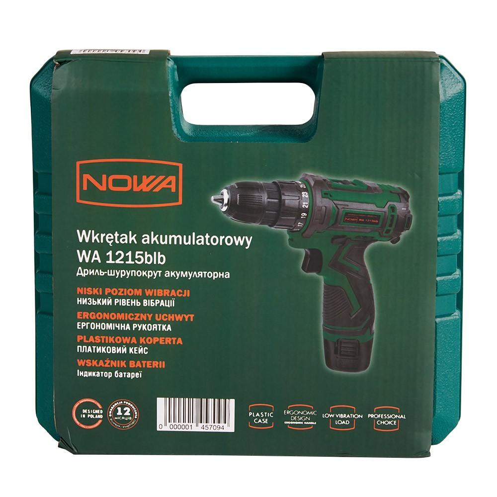 Шуруповерти акумуляторні NOWA WA1215blb Шуруповерт акумуляторний 12V 21 Нм (з АКБ 2*1,5Ah та ЗП)