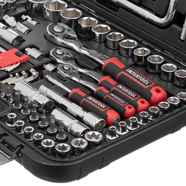 Наборы инструментов INTERTOOL STORM Набор инструментов 1/2 & 3/8 & 1/4, 126 ед., Cr-V ET-8126