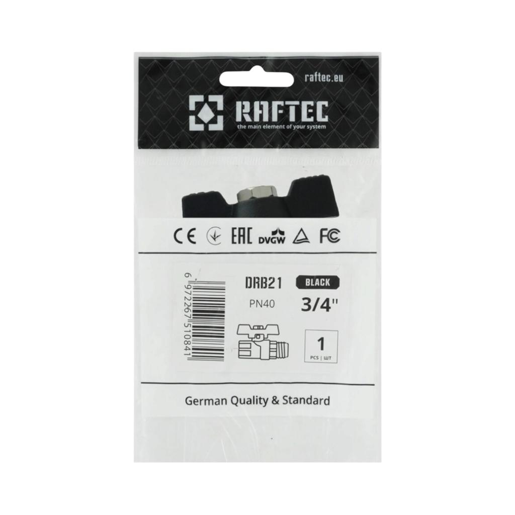 Крани серії Black Raftec BLACK Кран кульовий DN20 (3/4) В/З чорний метелик DRB21