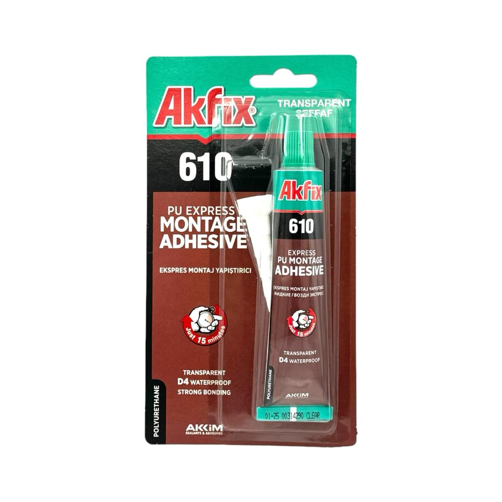 Клея монтажные AKFIX 610 Клей-герметик полиуритановый 50мл. (прозрачный)