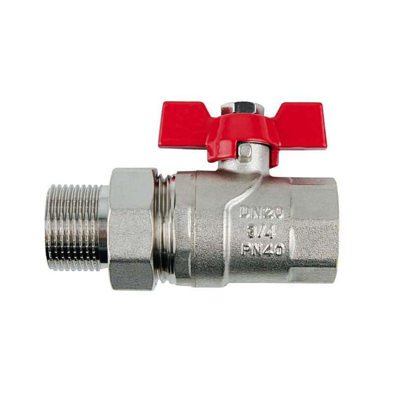 Краны серии Red Raftec RED Кран шаровый с американкой DN20 (3/4)  кб CSA-021