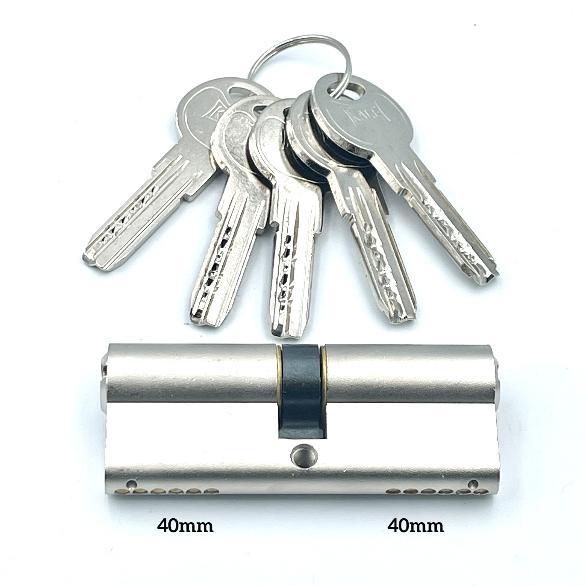 Цилиндры ZETE Цилиндр ключ-ключ 40*40 (никель) 80MM-SN