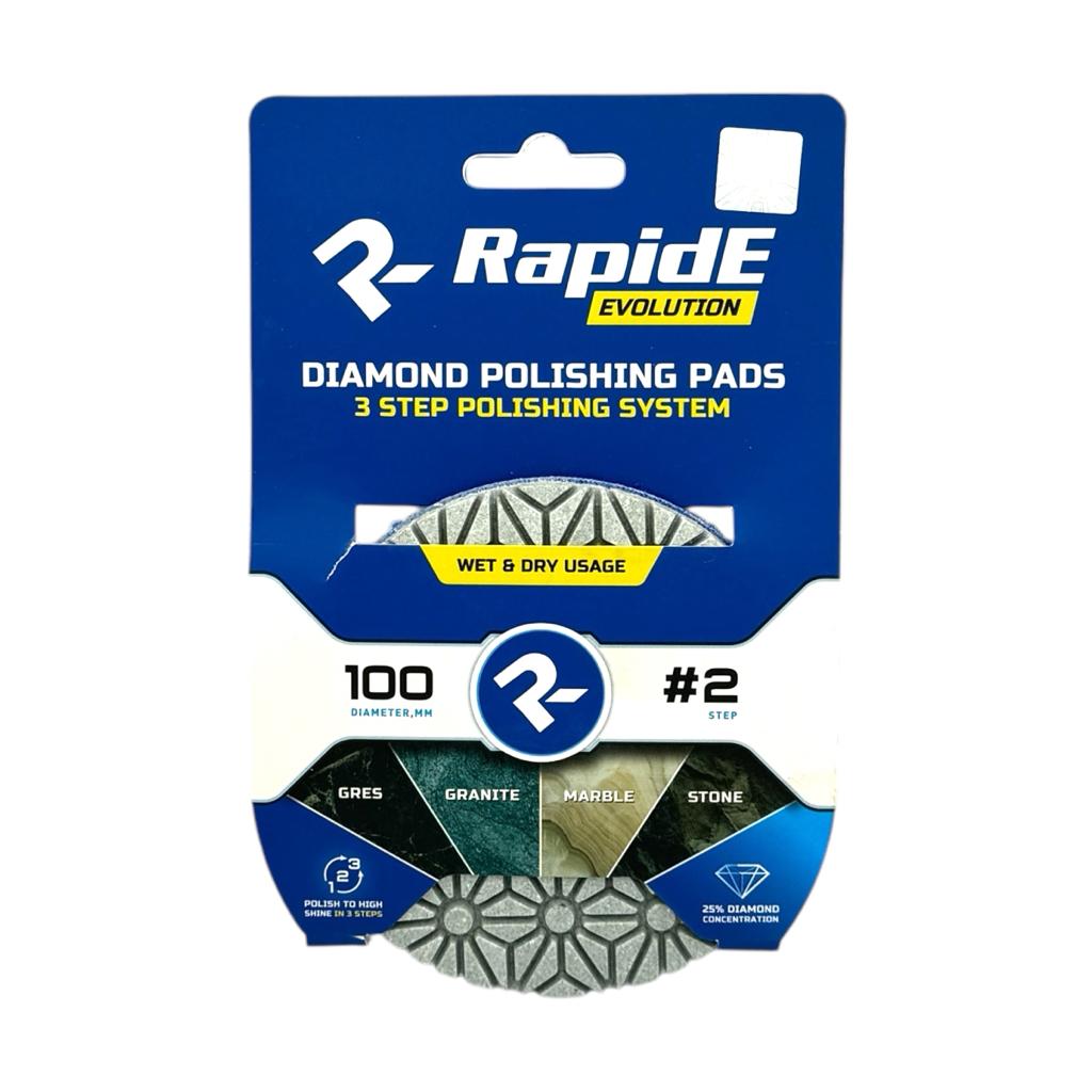 Круги шлифовальные для плитки RAPIDE Evolution Круг шліфувальний для плитки трьохступінчастий (черепашка) Ø100мм. #2 (P120; P200; P400)