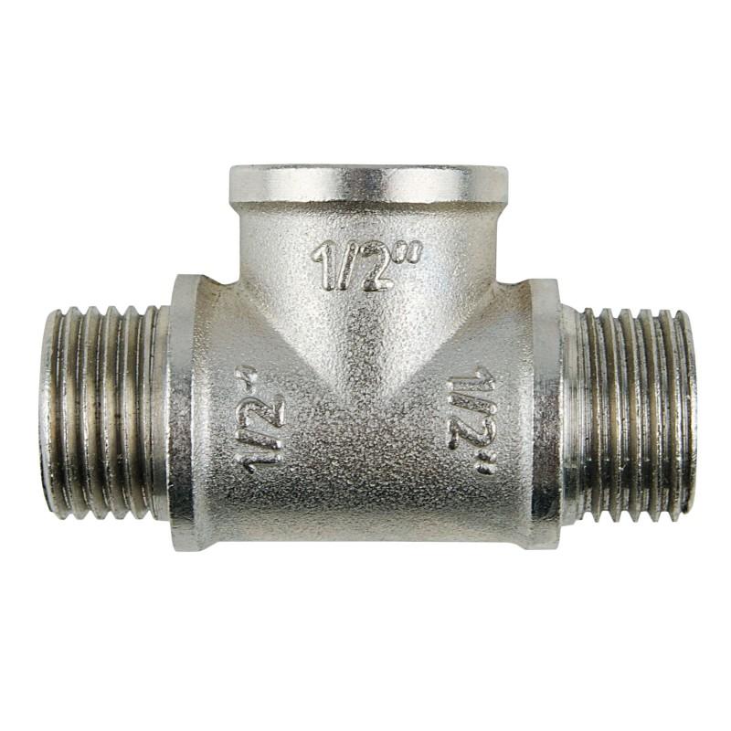 Фітінги різьбові нікельовані Nickel Raftec Трійник 15 (1/2) ЗВЗ нікель TNVN010101