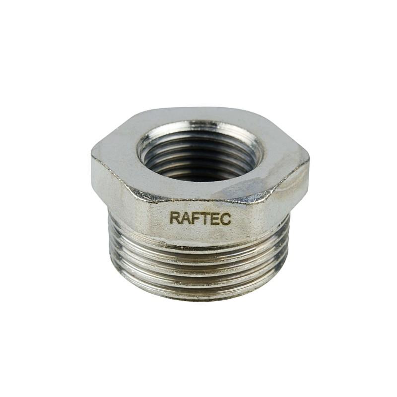 Фітінги різьбові нікельовані Nickel Raftec Футорка 15з*10в (1/2З-3/8В) нікель F01005