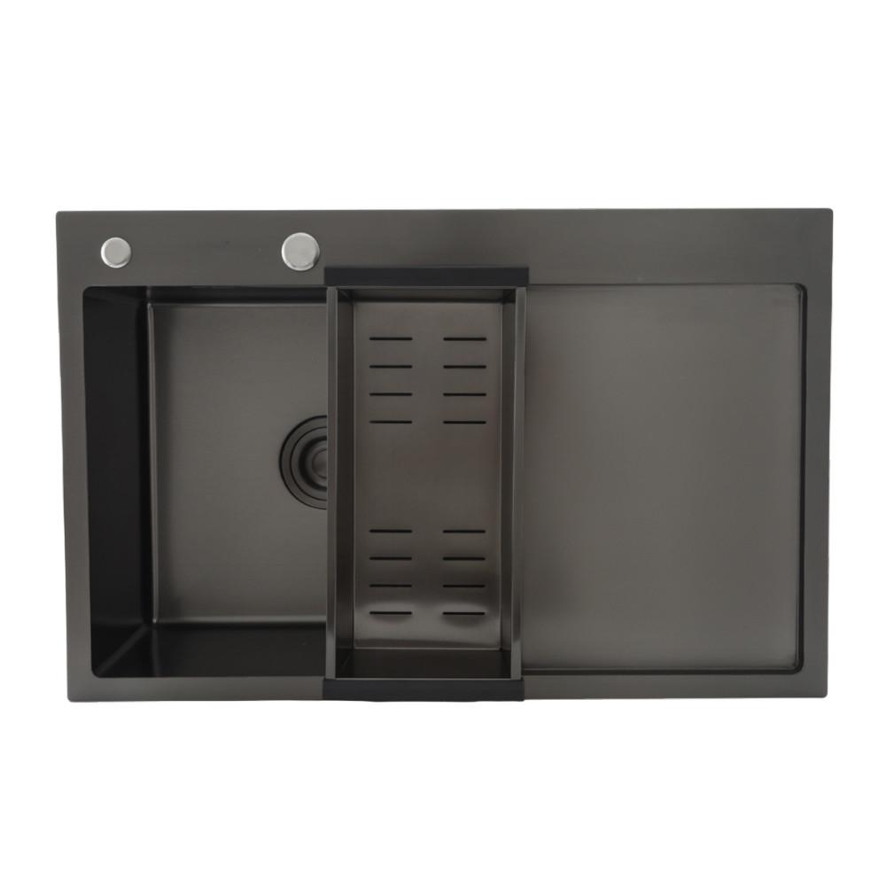 Мойки из нержавейки GAPPO GS7850-6R Кухонна мийка накладна 780x500мм. (нержавіюча сталь 0,8мм., з PVD покриттям)
