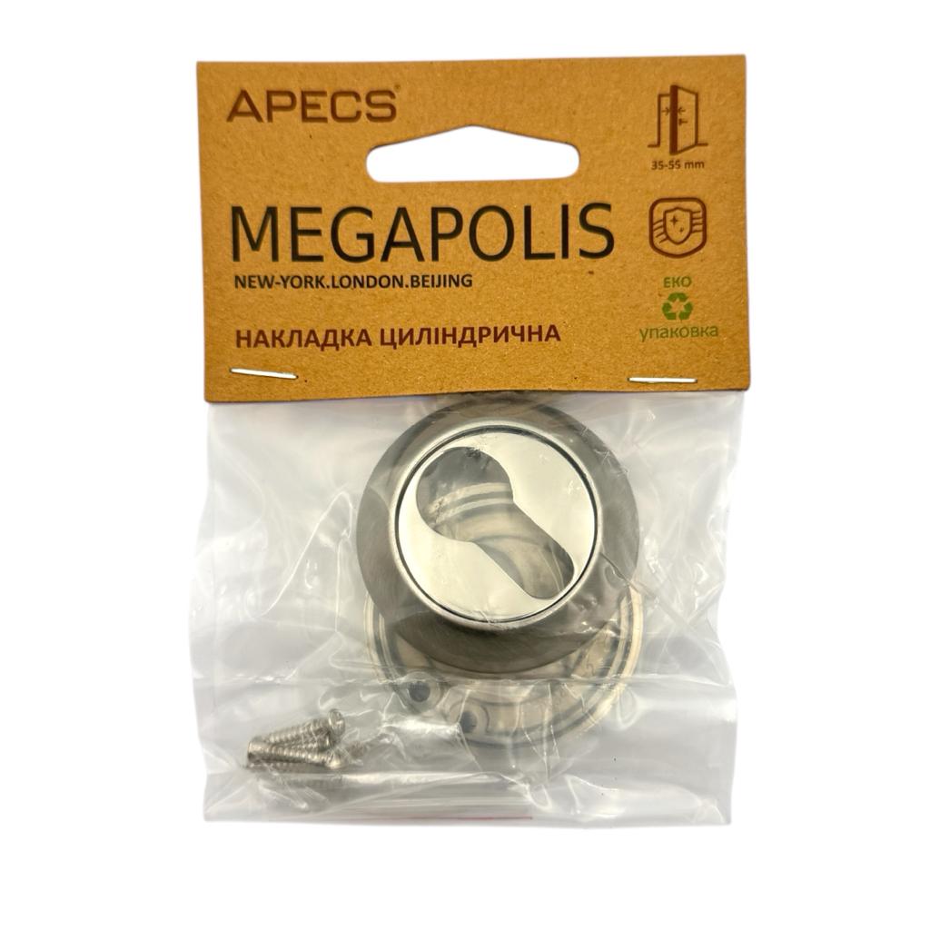 Накладки під циліндр APECS Megapolis DP-C-0802-NIS (UA) Накладки під циліндр (нікель/хром)