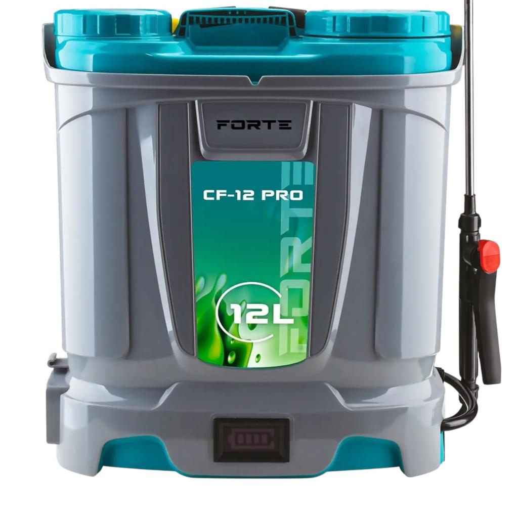Обприскувачі акумуляторні FORTE Обприскувач акумуляторний 12л., 8Ah/12V тиск 2-4 bar, вага 5,5кг. CF-12 PRO