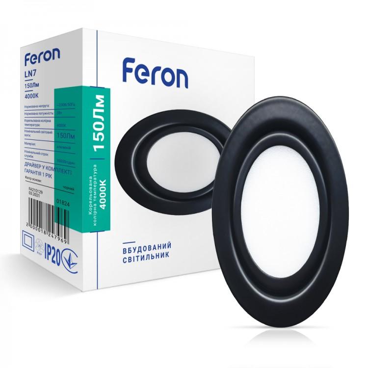 LED-Светильники (встраеваемые) Feron LED-Светильник (мебельный) черный 3W 4000K LN7