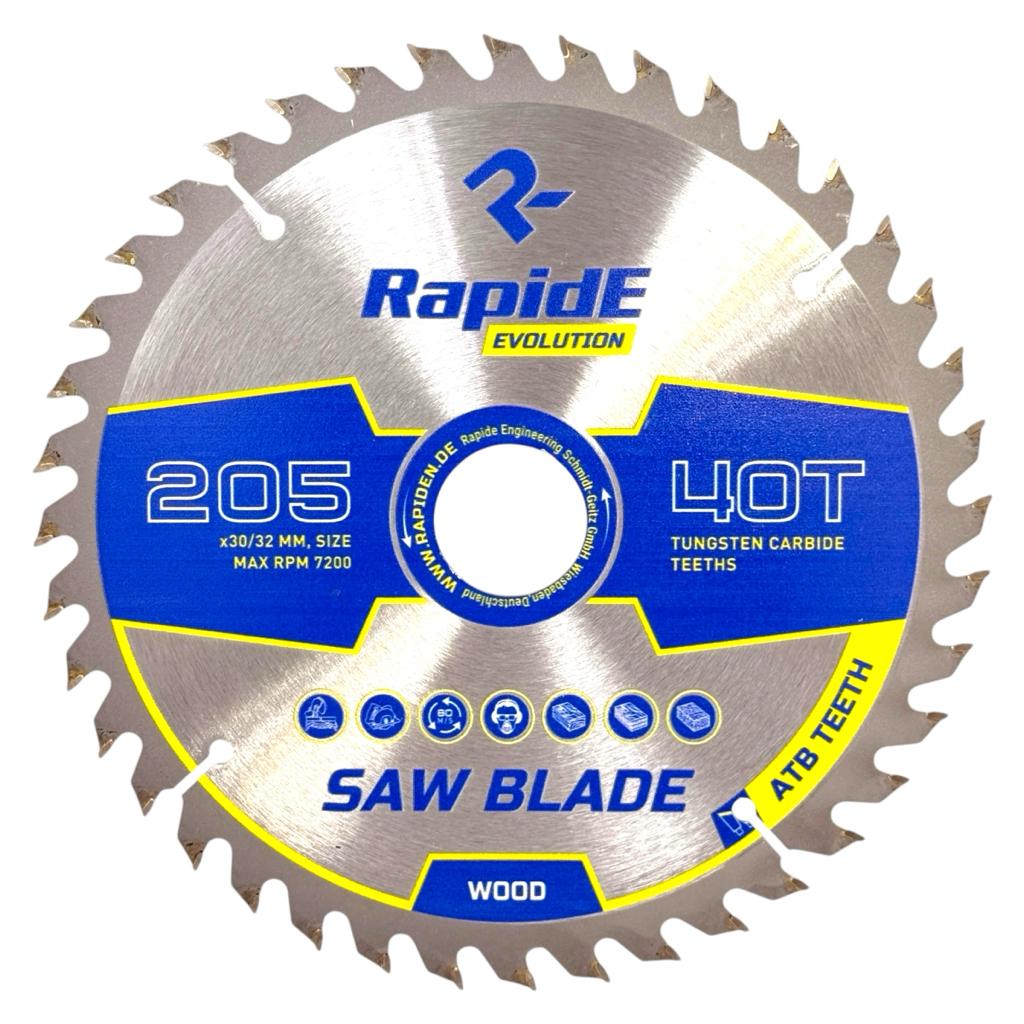 Диски по дереву RAPIDE Basic Series Диск пильний по дереву Ø205*30/32мм. (40зуб.) RAHФ-00003211