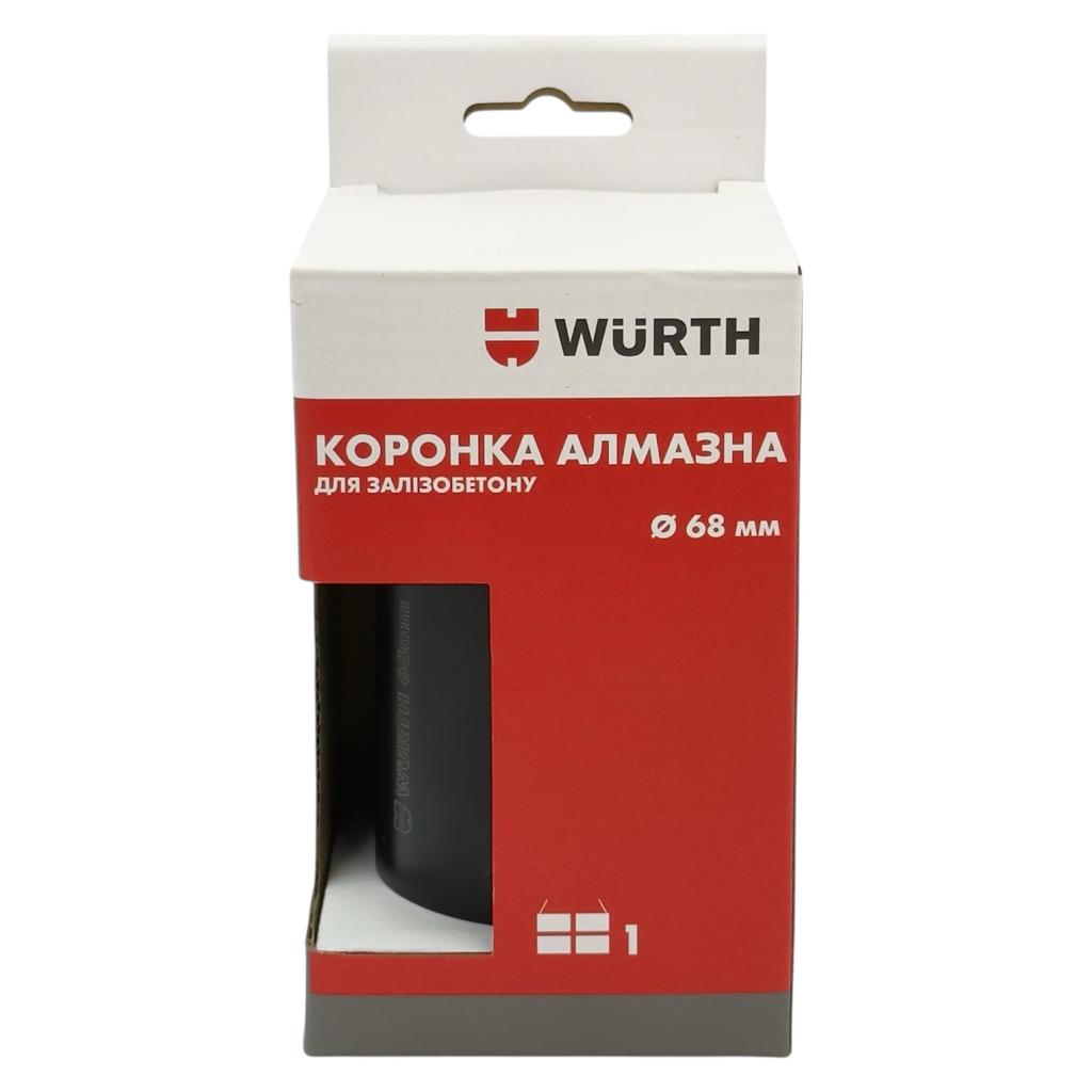 Коронки алмазные по железобетону WURTH Коронка алмазна по залізобетону Ø68*10*5T + Перехідник SDS Plus 95мм 166663568