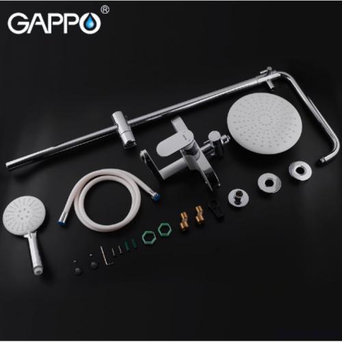 Душевые системы GAPPO G2419-8 (FURAI) душ. система 3х фунц. поворот. гусак лат.корпус 35мм (белый\хром)