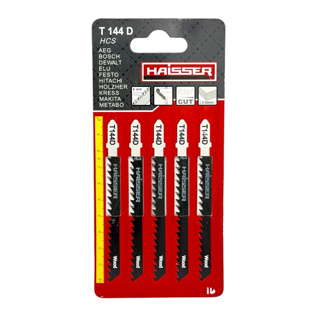 Пилочки для лобзика Haisser T144D Пилочка для лобзика по дереву 75мм. HCS (чистий прямий різ) 6111722
