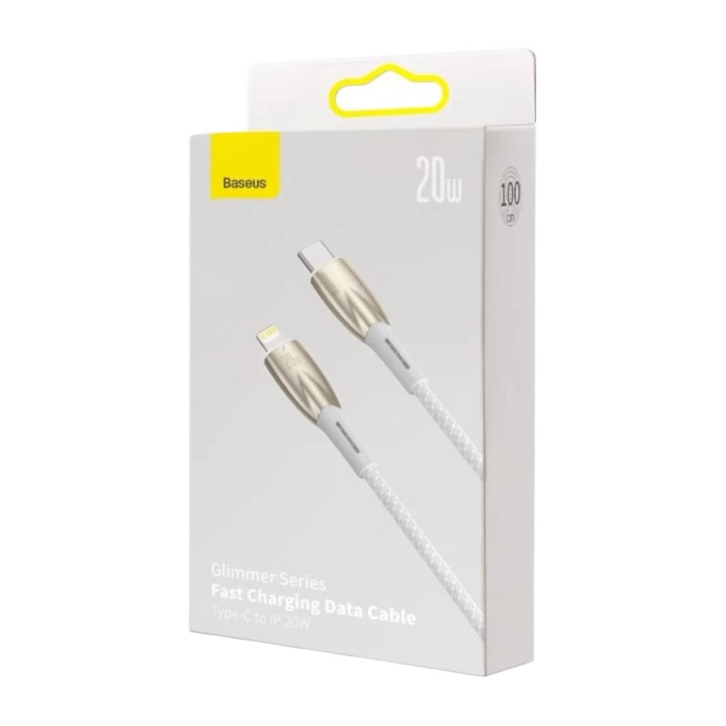 Кабелі та адаптери Baseus Кабель Glimmer Series Fast Charging Data Cable Type-C to iP 20W 1m. White CADH000002