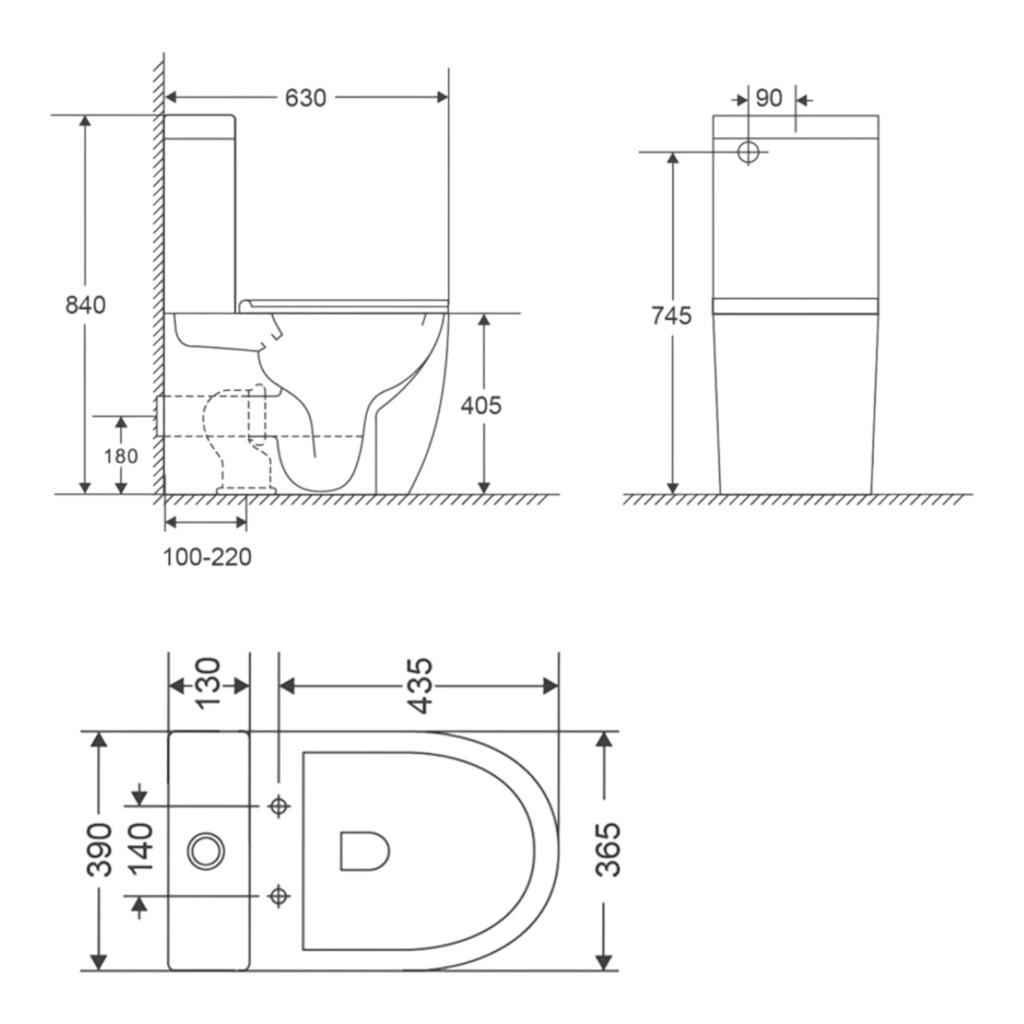 Унитазы (компакты) MIXXUS Premium Ellipse-0401-T1 Унітаз-компакт 630x390x840mm, система змиву TORNADO 1.0 (MP6467)