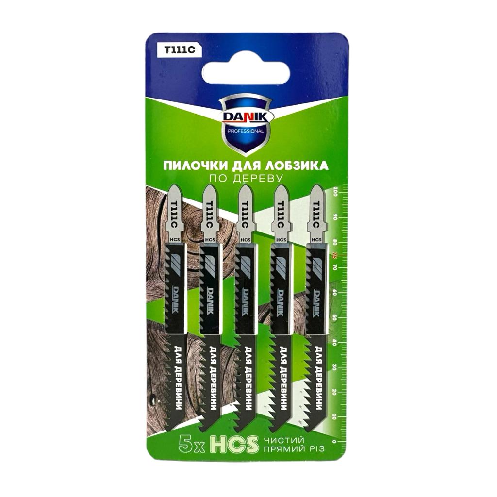 Пилочки для лобзика DANIK T111C Пилочка для лобзика по дереву 75мм. HCS (швидкий чистий прямий різ) 029-009