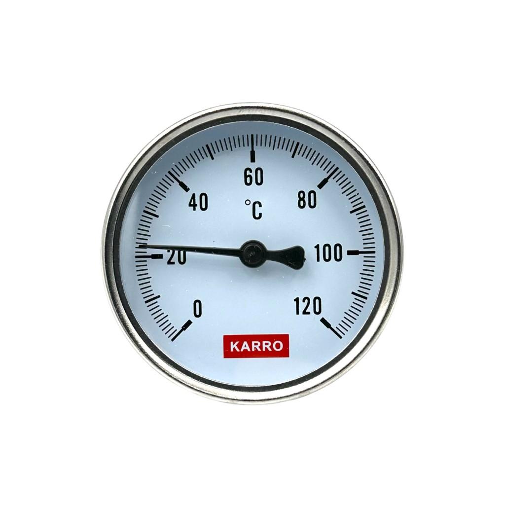 Запобіжна арматура KARRO Термометр фронтальний 1/2 Ø80 0-120С (KR 1039)