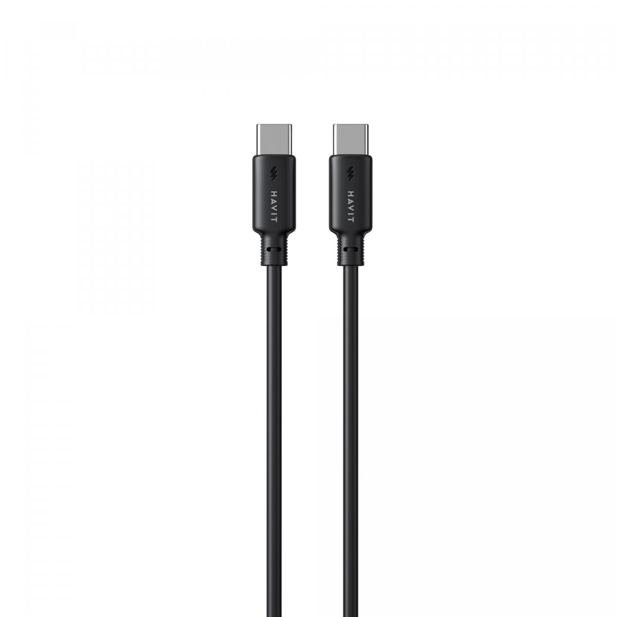Кабелі та адаптери HAVIT HV-CB303C Кабель Type-C - Type-C PD60W 3A 1м Black 28575
