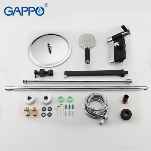 Душевые системы GAPPO G2481 (ATALANTIC) душ. система лат. корпус 3х функ. Ø35 (черный\хром)