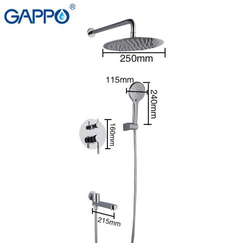 Смесители для душа GAPPO G7104 (CHANEL)  ванна встроенный лат. корпус 3х функц. Ø35
