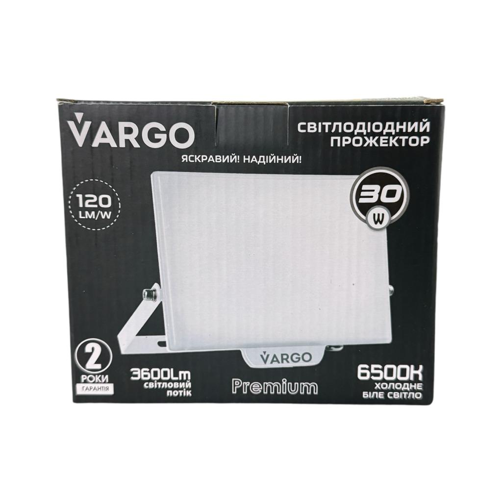 LED-Прожектори VARGO Premium LED-Прожектор 220V 30W 6500K 3600Lm з IC-драйвером без датчику руху (білий) 118921