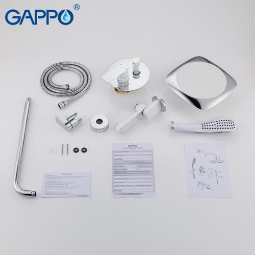 Смесители для душа GAPPO G7148-8 (NOAR) ванна встроенный 3х функц. Ø35 (белый\хром)