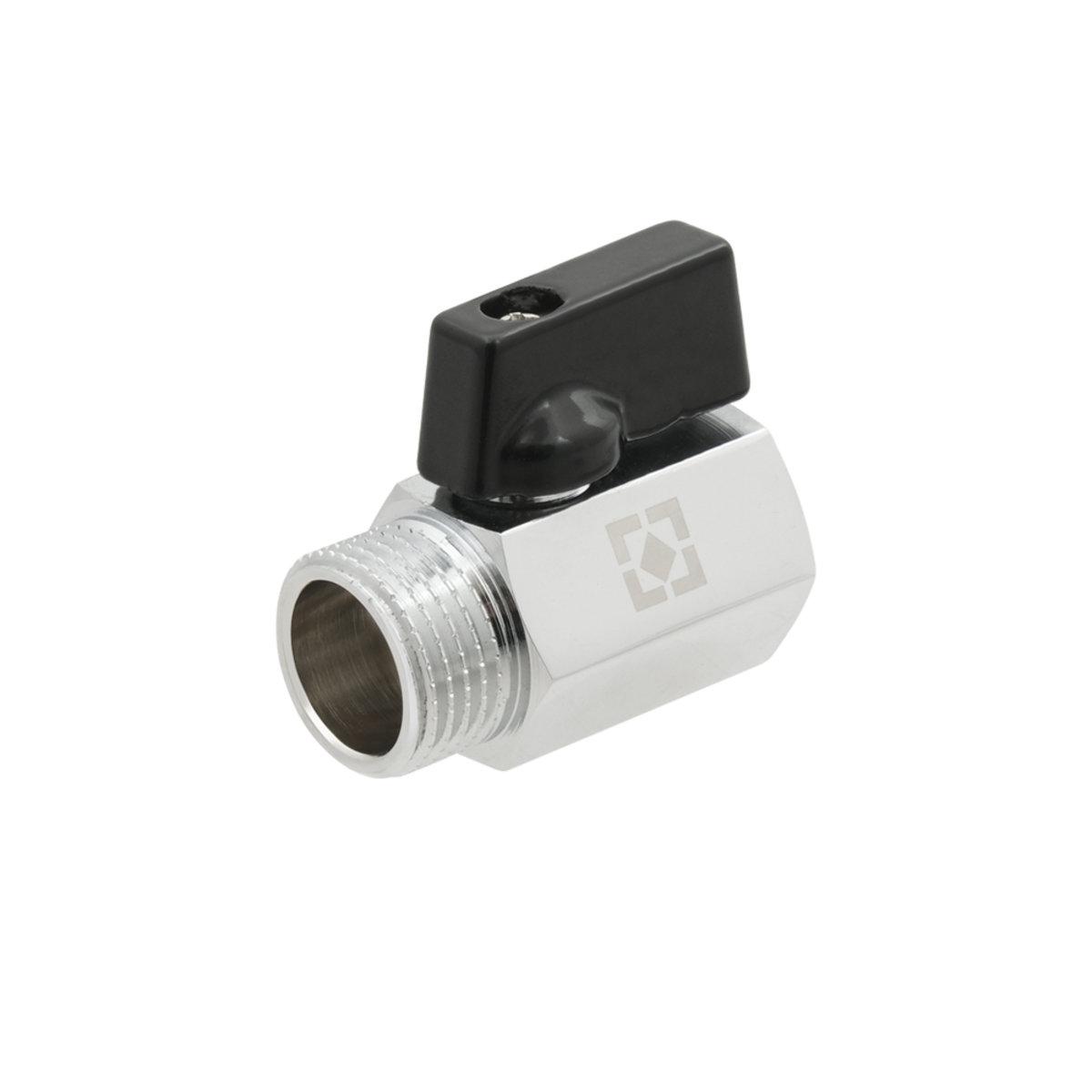 Краны серии MINI Raftec Кран шаровой МИНИ 1/2 ВЗ хром, черная полубабочка RVHSM01
