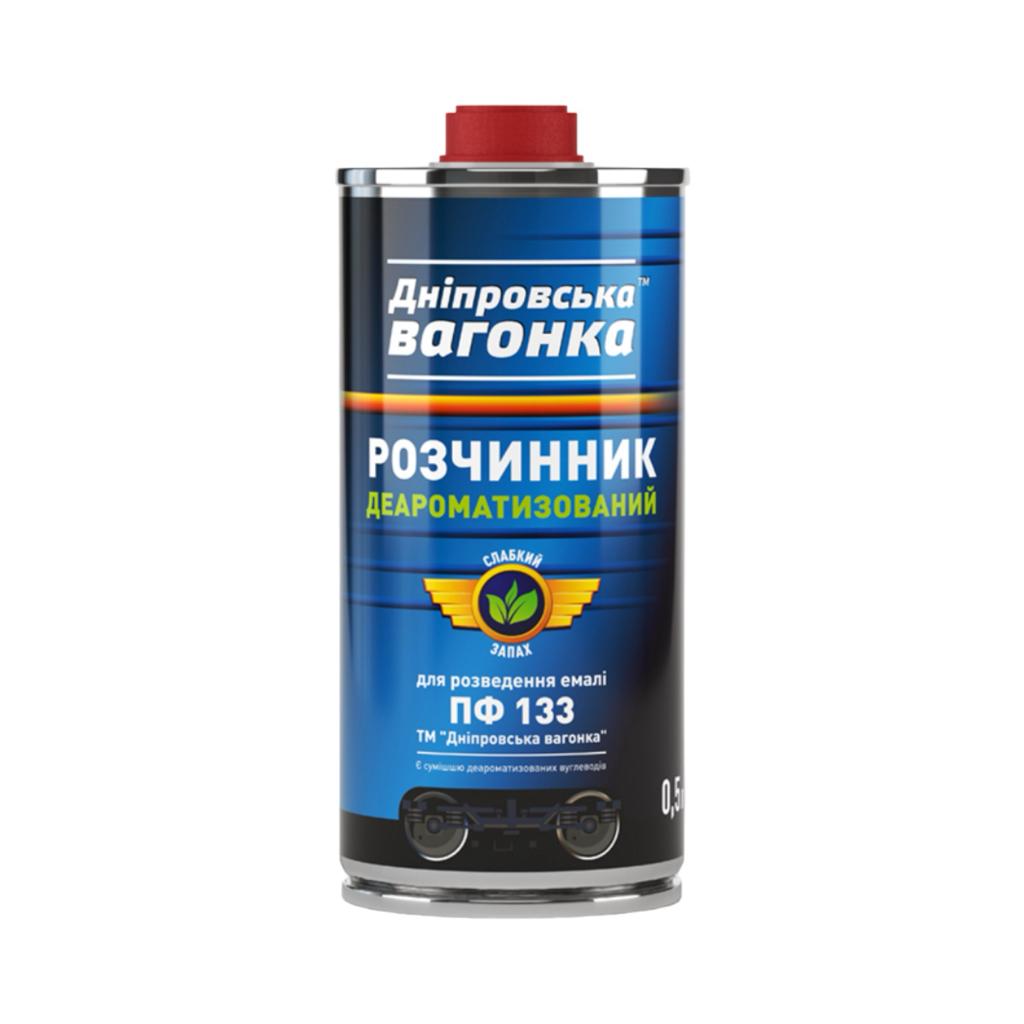 Розчинники та інші будівельні рідини ДНІПРОВСЬКА ВАГОНКА Розчинник  для ПФ-133 деароматизований 0,4кг.