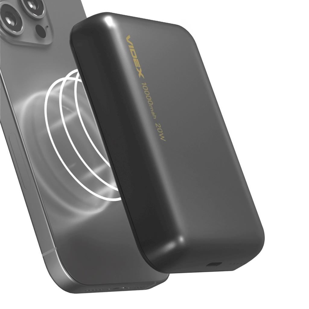 Повербанки (POWER BANK) VIDEX VPB-W102-G Power bank 10000mAh PD20W Grey (с беспроводной зарядкой)