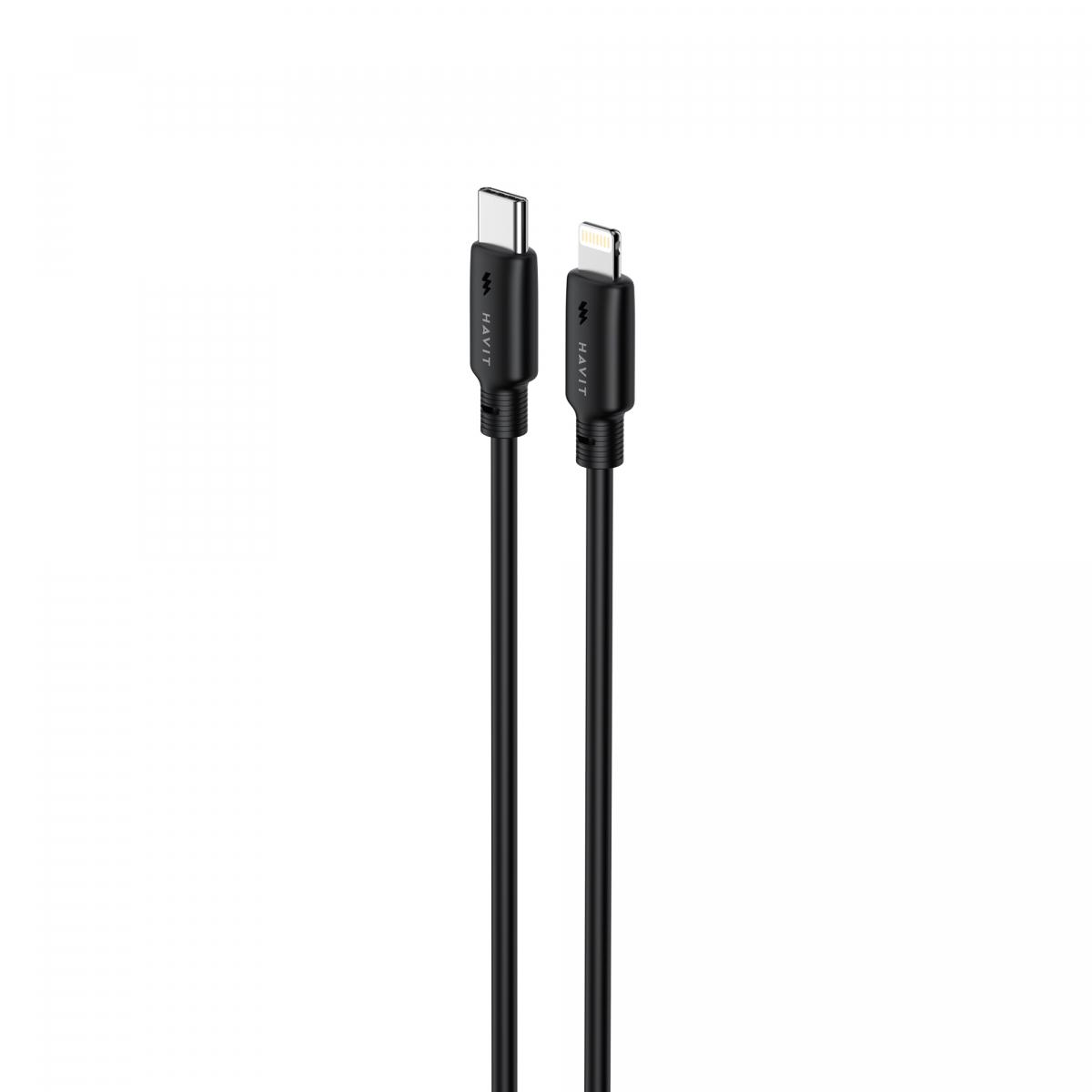 Кабели и адаптеры HAVIT HV-CB304C Кабель Type-C - Lightning PD30W 3A 1м Black 28576
