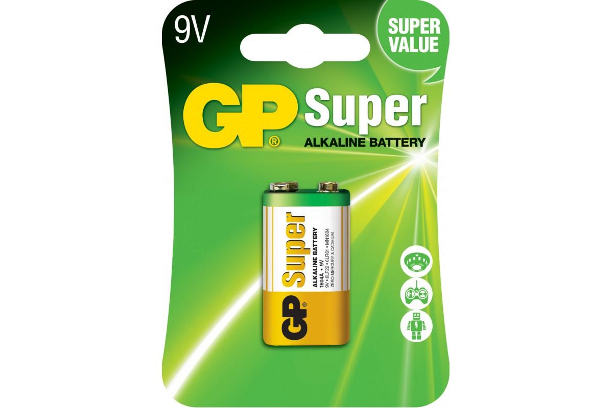 Батарейки GP SUPER Крона 6LR61/9V ALKALINE