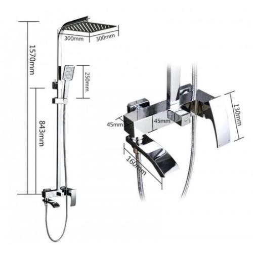 Душевые системы GAPPO G2407 (JACOB) душ. система  лат.корпус 3х функ. Ø35