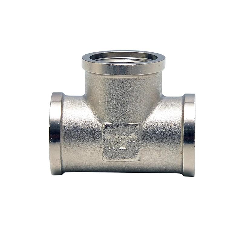 Фітінги різьбові нікельовані Nickel Raftec Трійник 15 (1/2) ВВВ нікель T01
