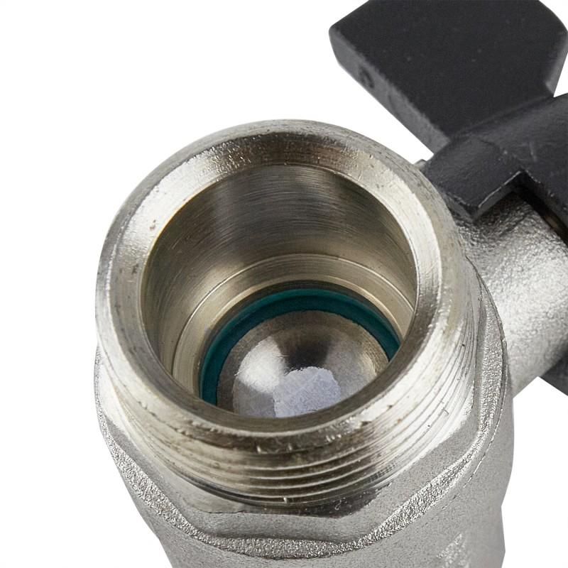 Краны серии Black Raftec BLACK Кран прямой шаровой с американкой DN25(1) чм DRBS3