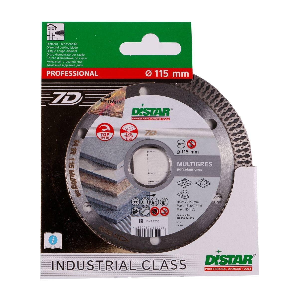 Диски алмазные DISTAR 1A1R MULTIGRES Диск алмазный 115x1,6/1,0x10x22,23мм. 11115494009