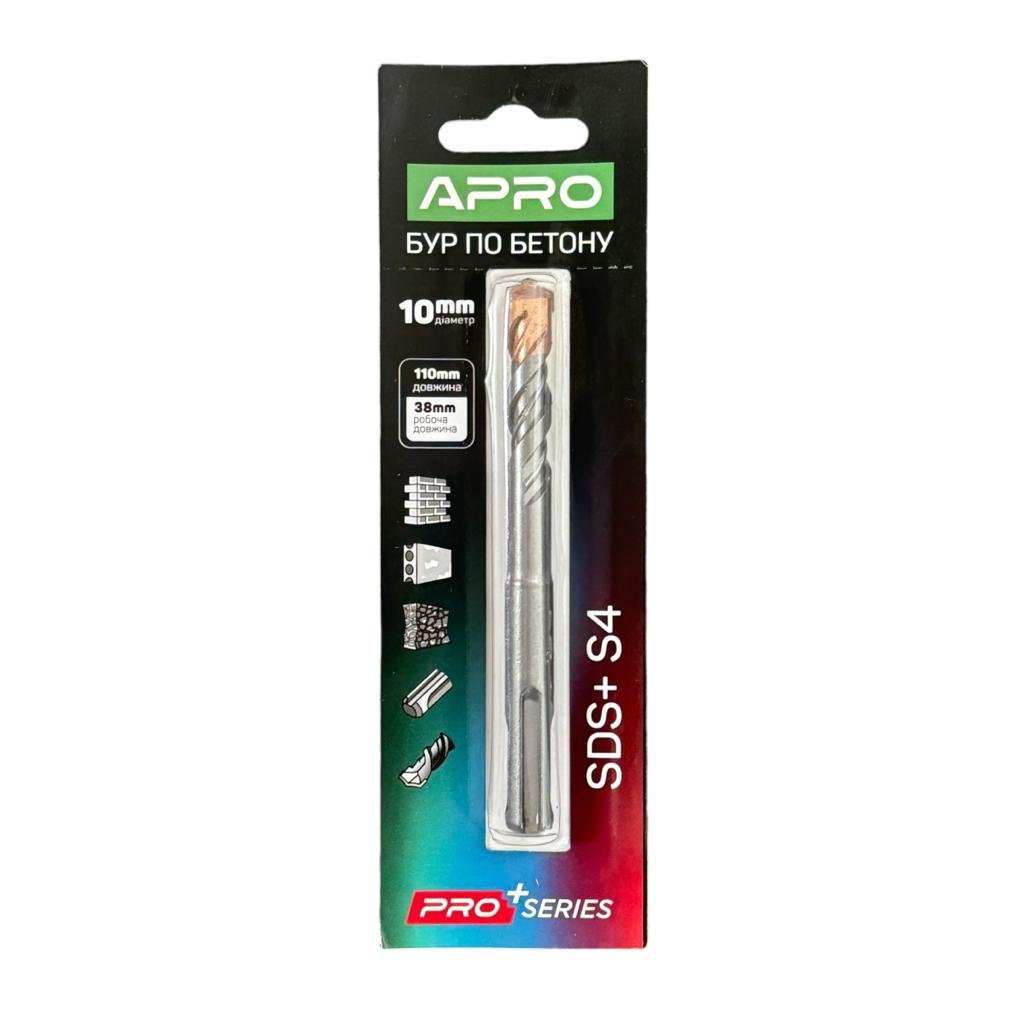 Буры APRO PRO SERIES Бур по бетону SDS PLUS HQ S4 Ø10x110мм 815163