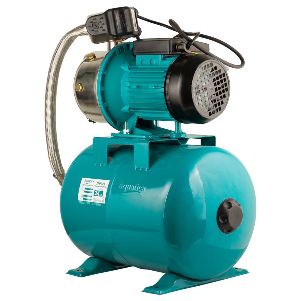 Насосные станции AQUATICA JETSa100A5/RUS Насосная станция 1.1кВт Hmax 50м Qmax 60л/мин (самовсасывающий насос нерж) 24л Украина 775098/24