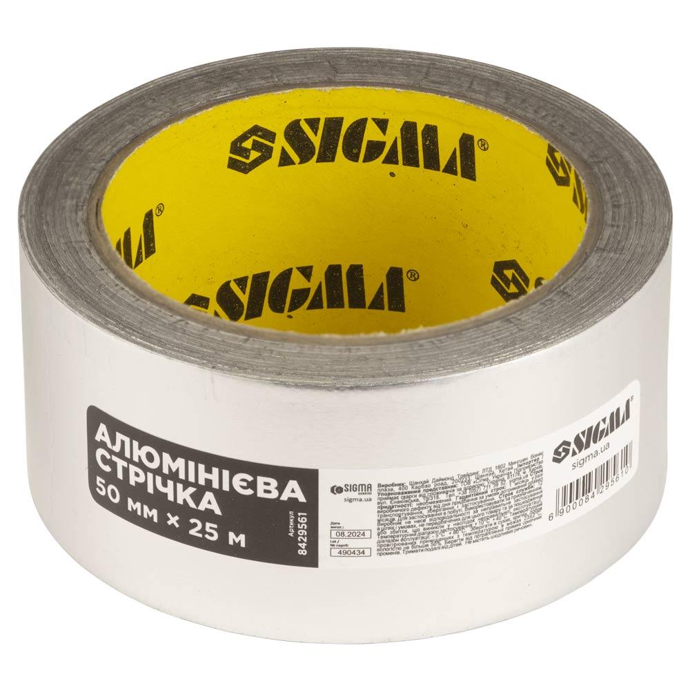 Клейкі стрічки (скотч) SIGMA Алюмінієва клейка стрічка 50мм*25м 8429561