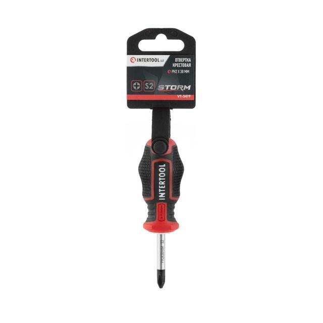 Отвёртки INTERTOOL STORM Отвёртка крестовая PH2*38мм. VT-3419