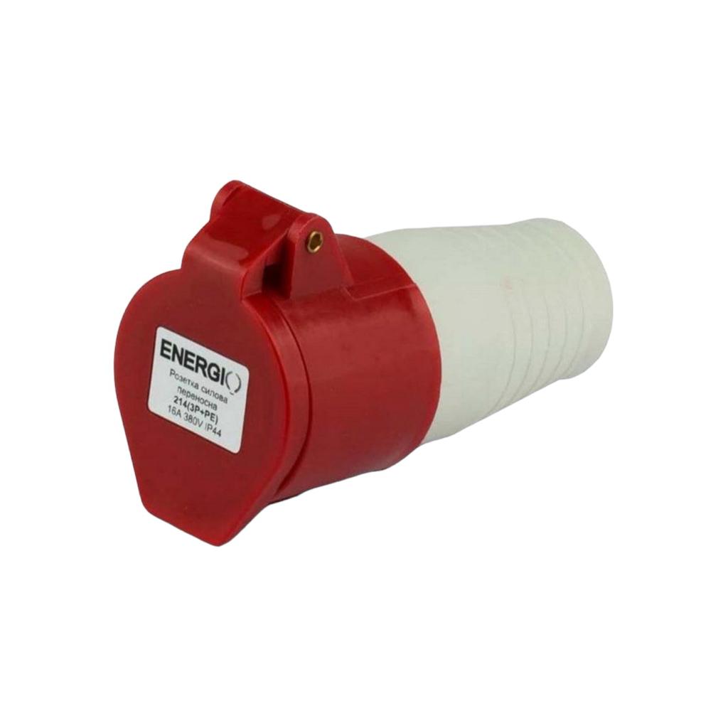 Роз'єми силові ENERGIO Розетка силова переносна 380V 16A IP44 214(3P+PE) IC-214